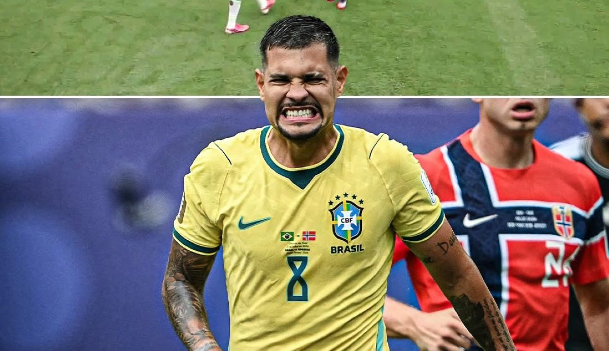 Bruno Guimaraes în timpul unui meci al Braziliei