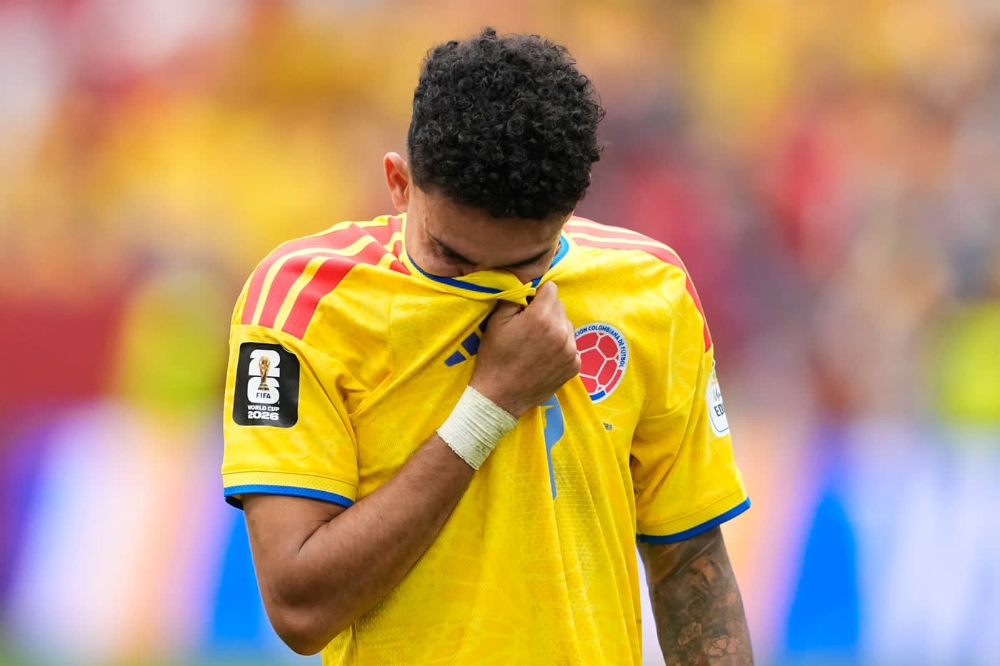 Luis Diaz plângând pe teren după eliminarea Columbiei de la Cupa Mondială 2026