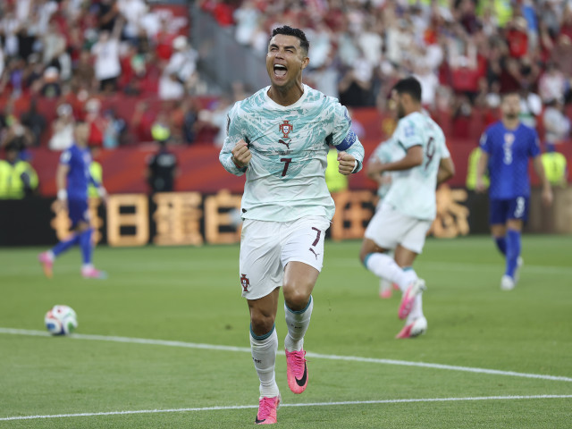 Cristiano Ronaldo sărbătorind un gol la Cupa Mondială