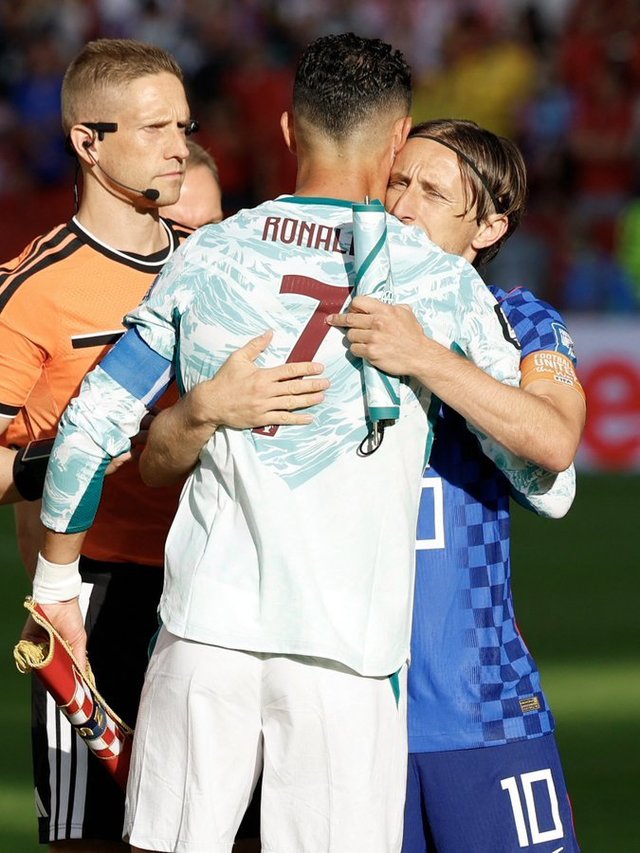 Cristiano Ronaldo pe teren în timpul meciului Portugalia - Croația