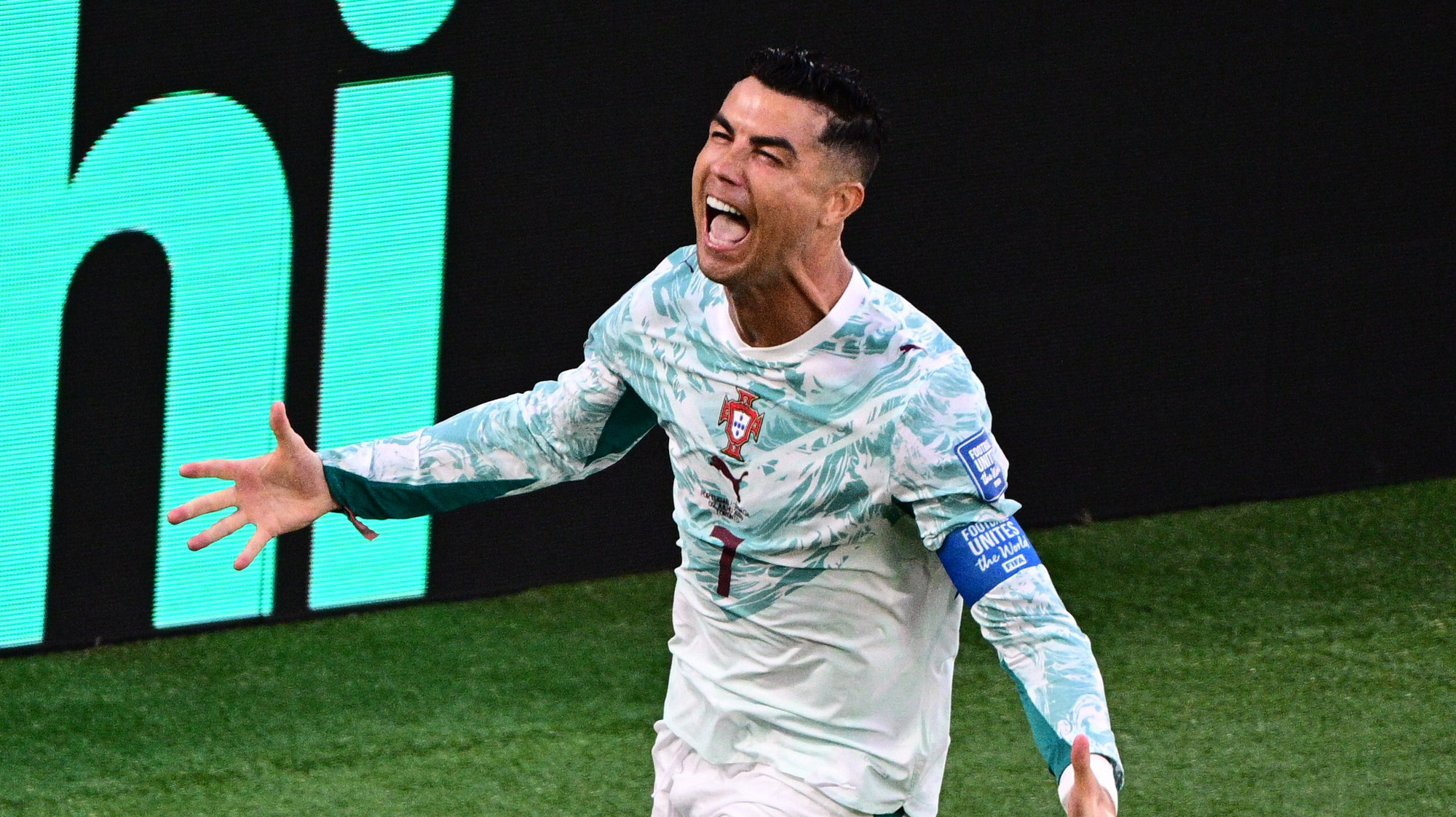 Cristiano Ronaldo sărbătorind golul marcat din penalty pentru Portugalia împotriva Croației la Cupa Mondială 2026