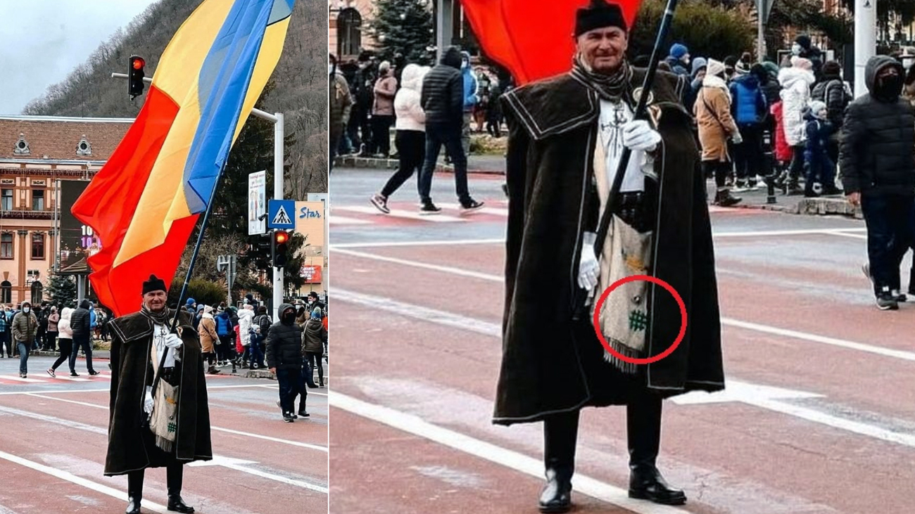 Crucea triplă, simbol al Gărzii de Fier