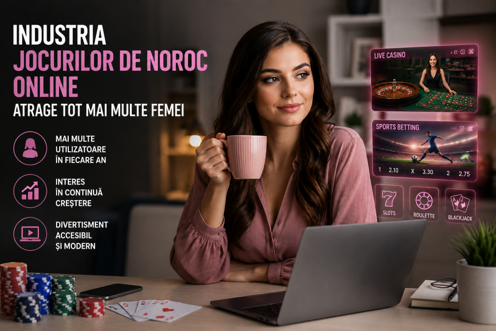 Femeie jucând la un cazino online pe laptop