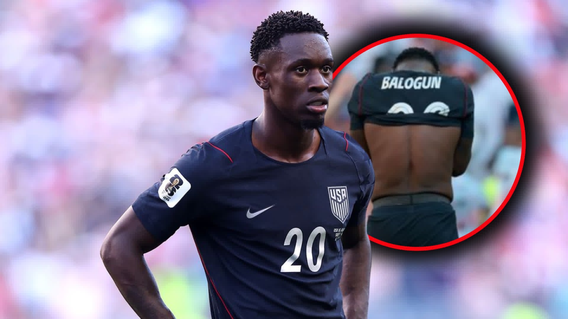 Folarin Balogun în timpul meciului SUA - Belgia