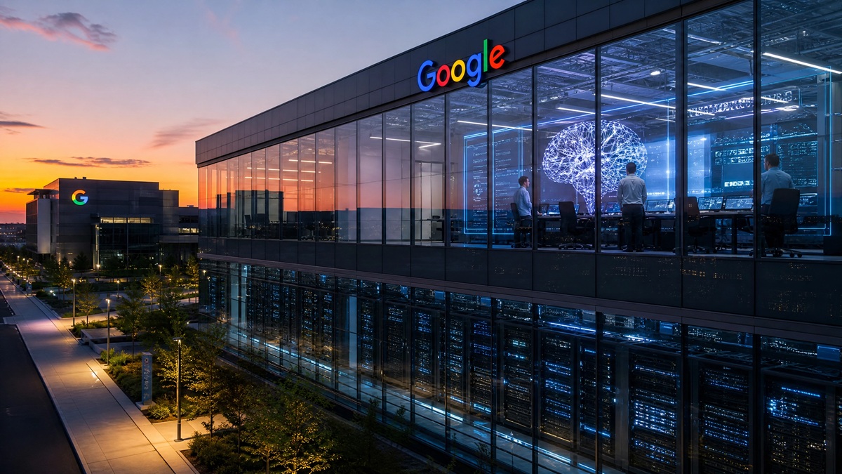 Logo Google pe un fundal întunecat