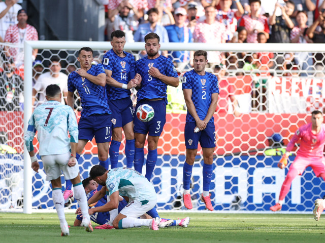 Ivan Perisic sărbătorind un gol pentru Croația la Cupa Mondială