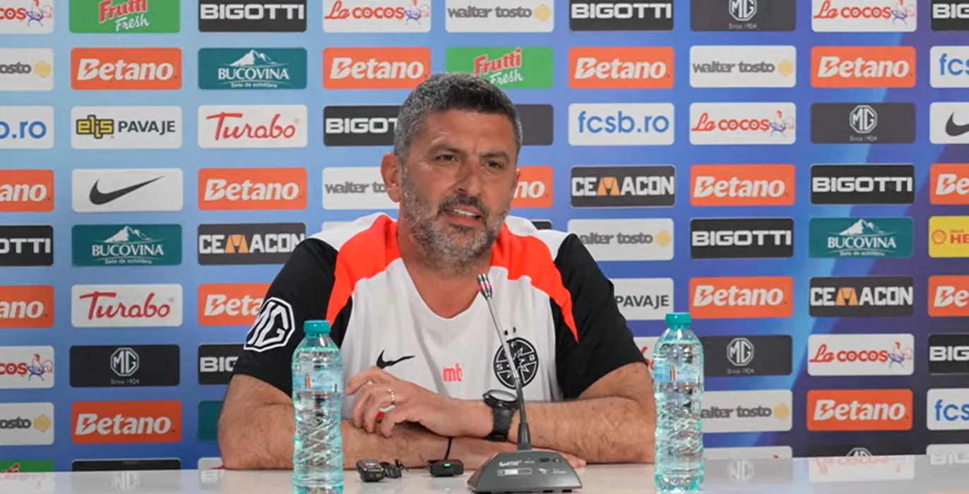 Marius Baciu, antrenorul FCSB, în timpul unui interviu
