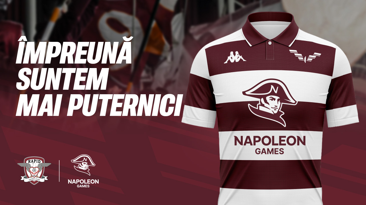 Napoleon Games și FC Rapid București anunță parteneriatul principal