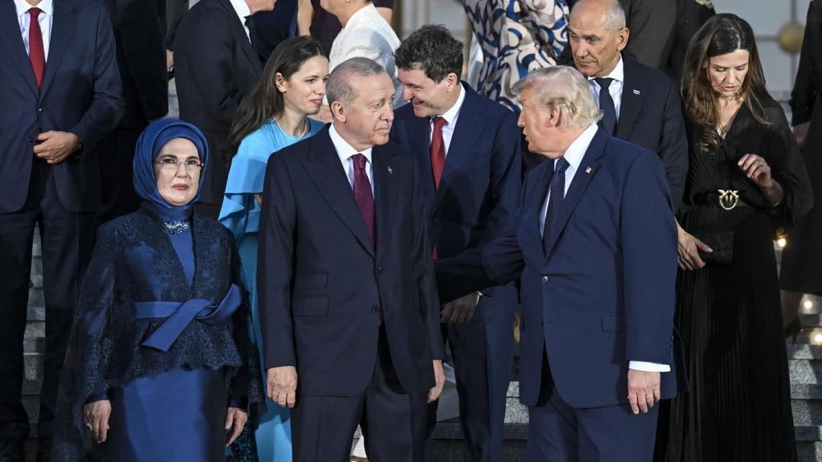 Nicușor Dan, Mirabela Grădinaru și Donald Trump la summitul NATO
