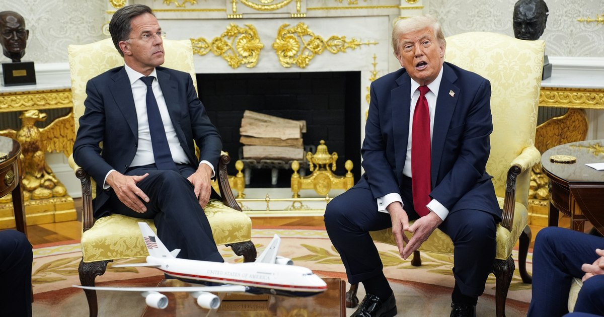 Mark Rutte și Donald Trump la o întâlnire la Casa Albă