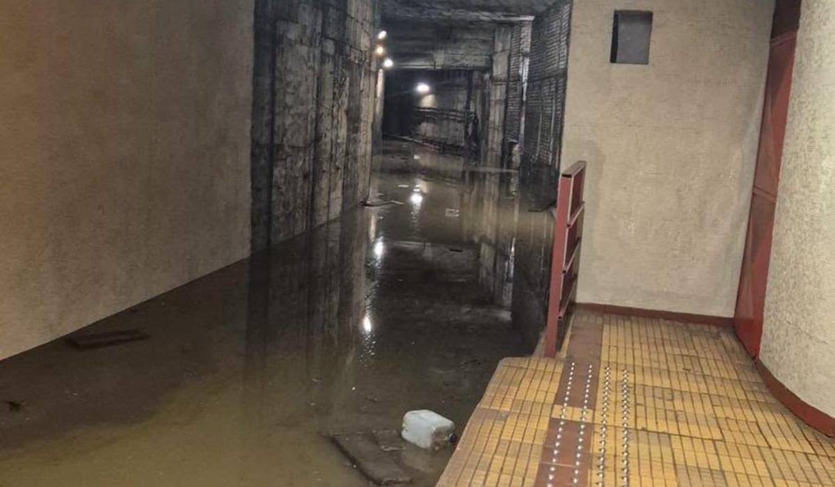 Stația de metrou Piața Victoriei 2 inundată