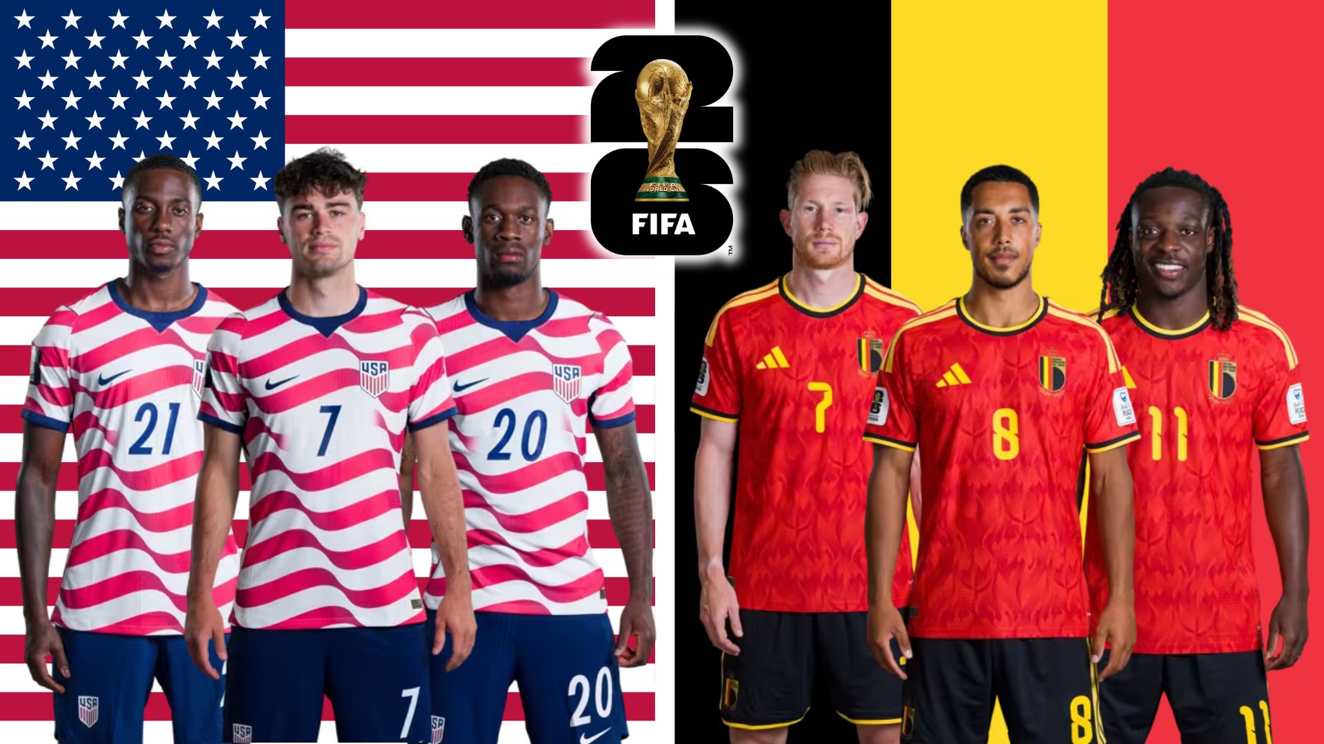 Meci de fotbal SUA vs Belgia în optimile CM 2026